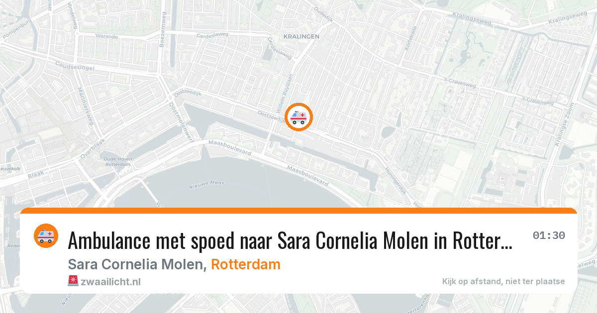 Ambulance met spoed naar Sara Cornelia Molen in Rotterdam — 17 jul 2026