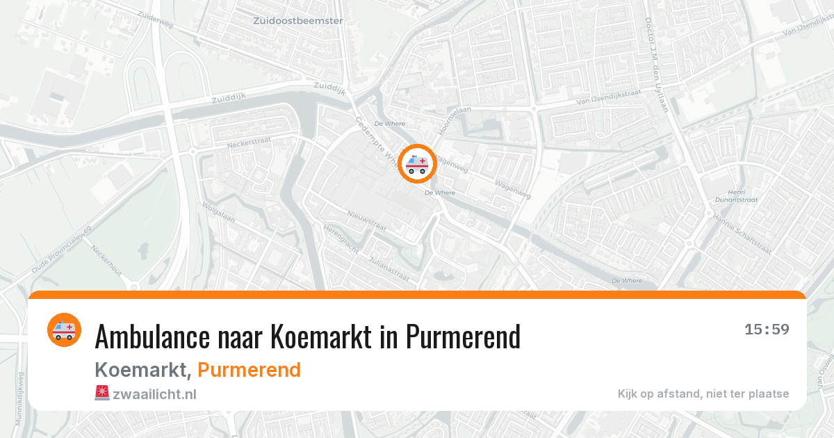 Ambulance naar Koemarkt in Purmerend — 1 aug 2026