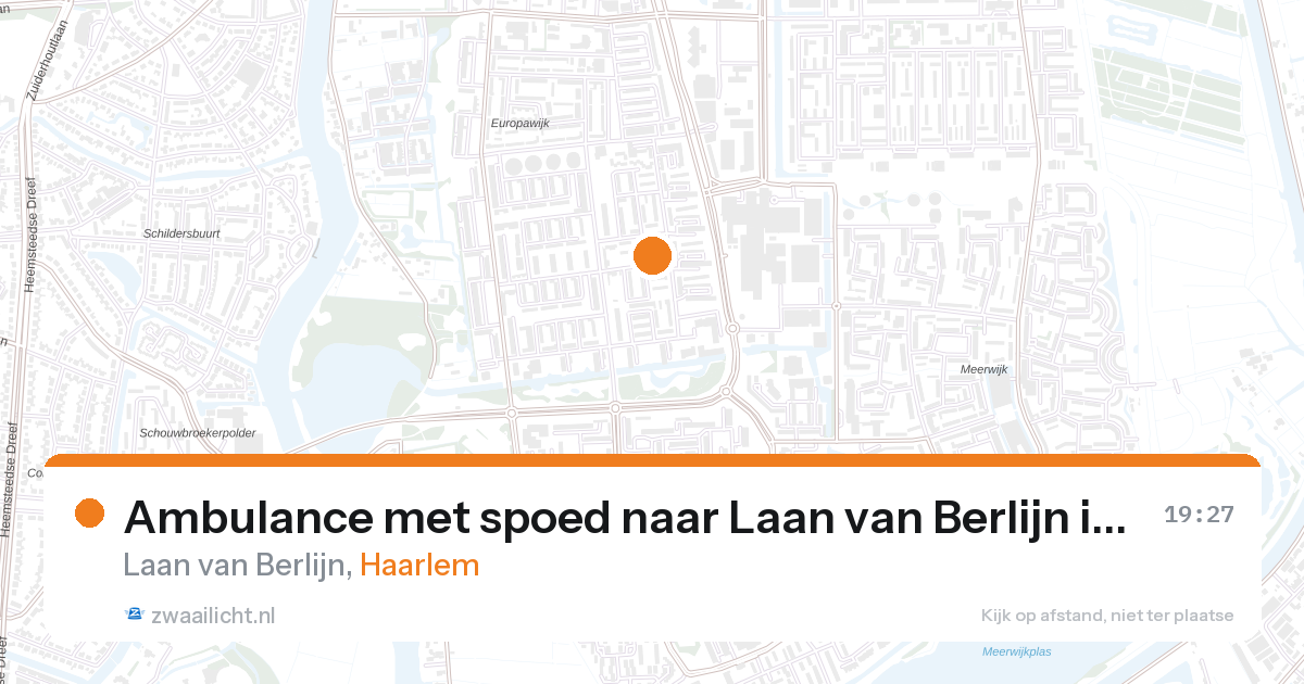 Ambulance met spoed naar Laan van Berlijn in Haarlem — 27 aug 2026