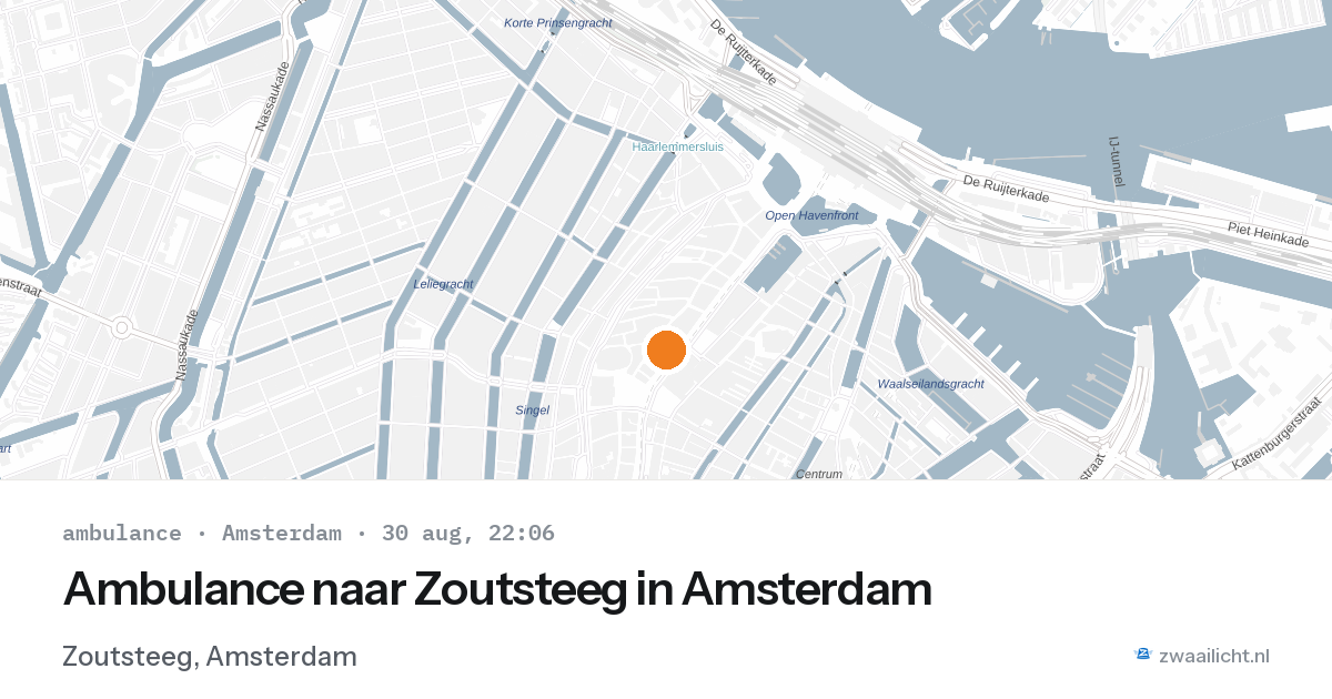 Ambulance naar Zoutsteeg in Amsterdam — 30 aug 2026