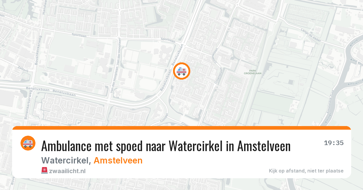 Ambulance met spoed naar Watercirkel in Amstelveen — 8 mei 2026