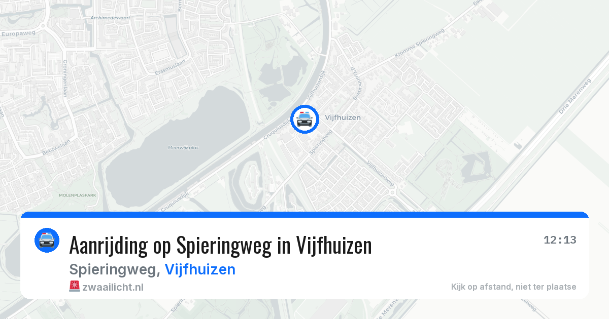 Aanrijding op Spieringweg in Vijfhuizen — 19 jun 2026