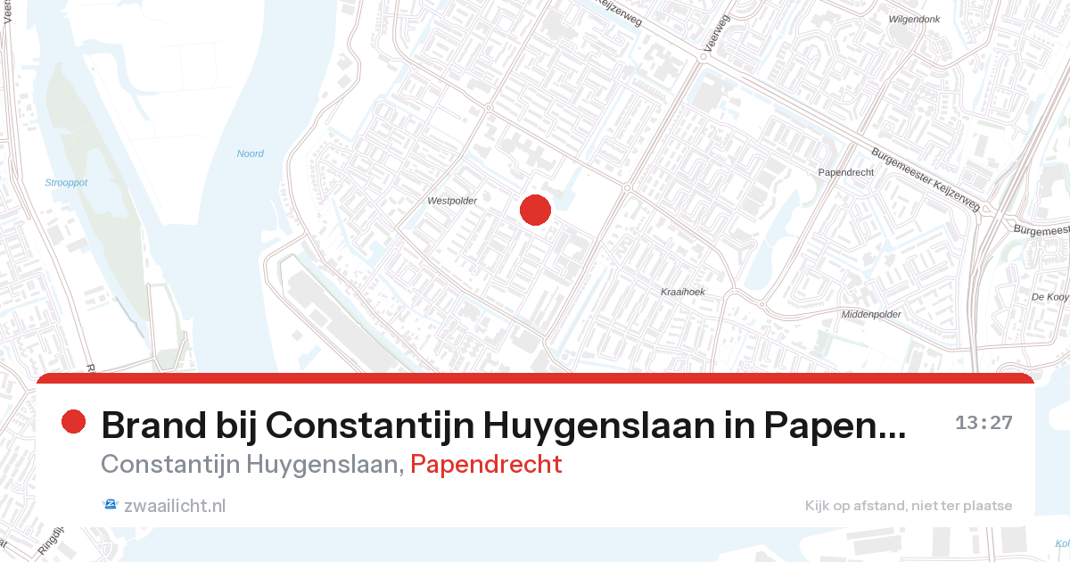 Brand bij Constantijn Huygenslaan in Papendrecht — 27 aug 2026