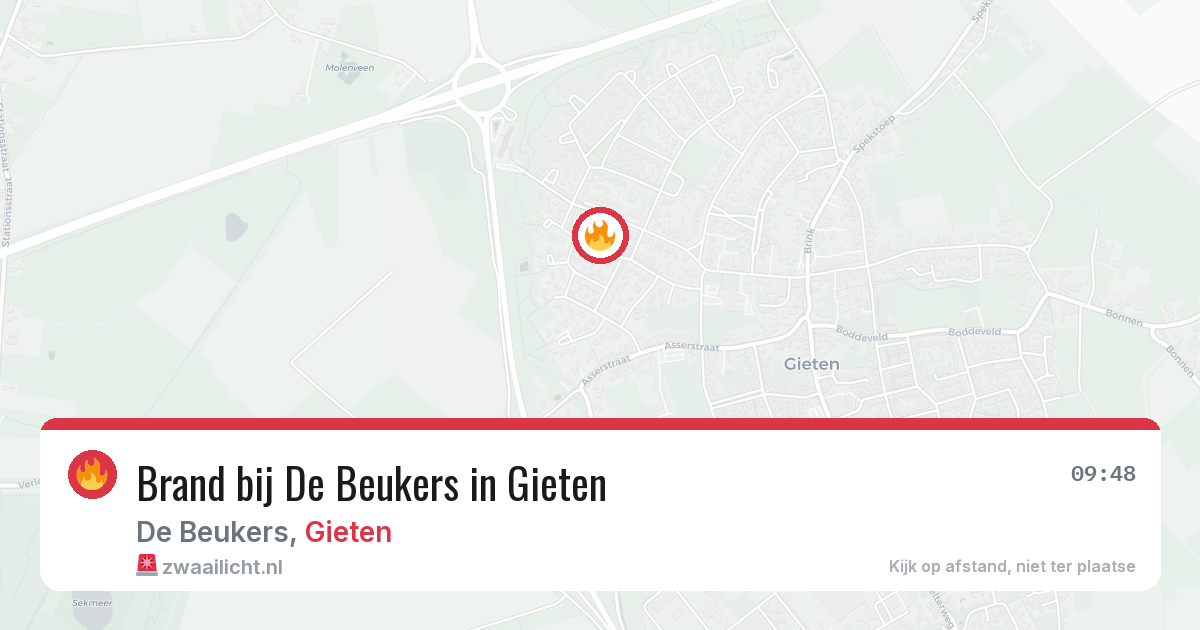 Brand bij De Beukers in Gieten — 18 jun 2026