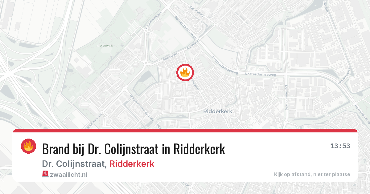 Brand bij Dr. Colijnstraat in Ridderkerk — 22 jun 2026