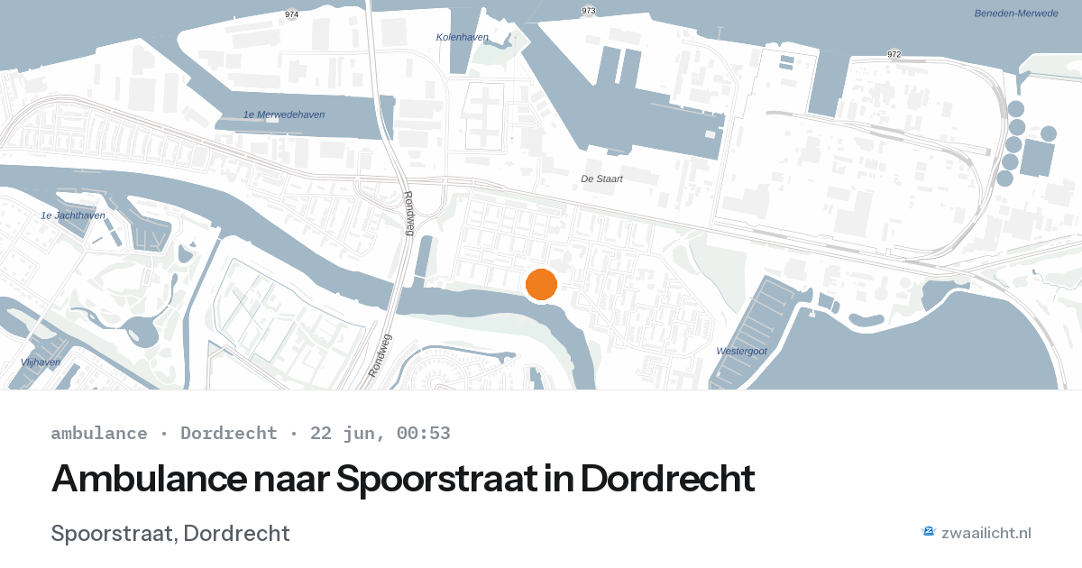Ambulance naar Spoorstraat in Dordrecht — 21 jun 2026
