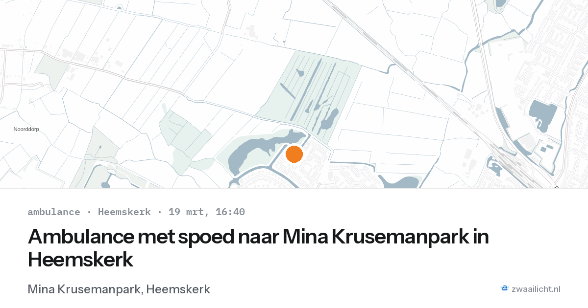 Ambulance met spoed naar Mina Krusemanpark in Heemskerk — 19 mrt 2026