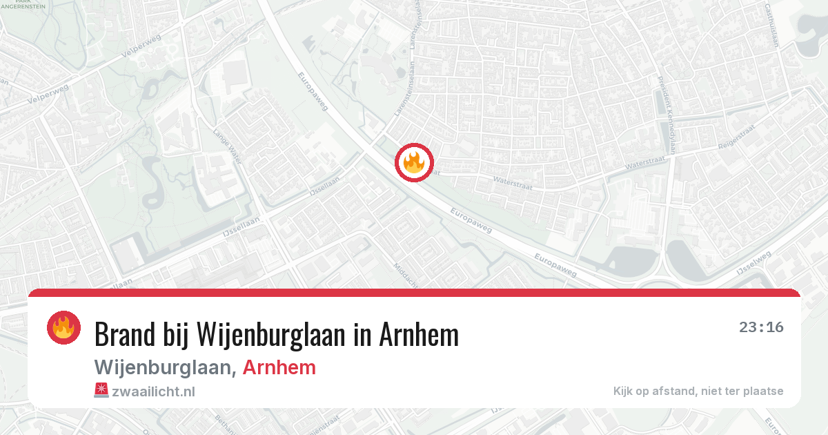 Brand bij Wijenburglaan in Arnhem — 24 apr 2026