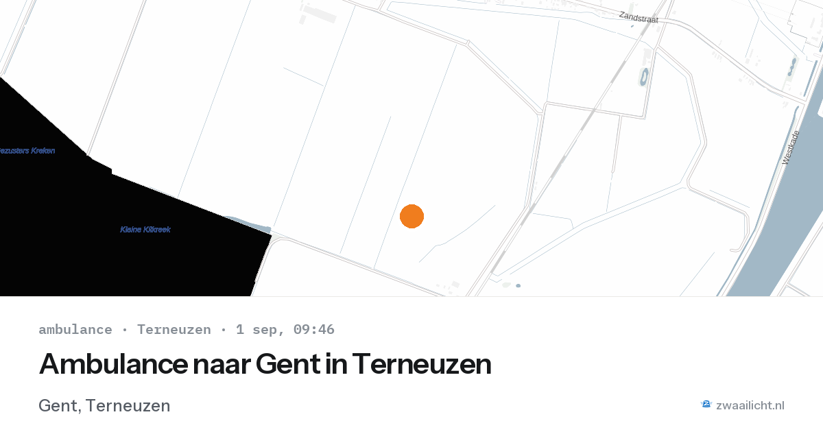 Ambulance naar Gent in Terneuzen — 1 sep 2026