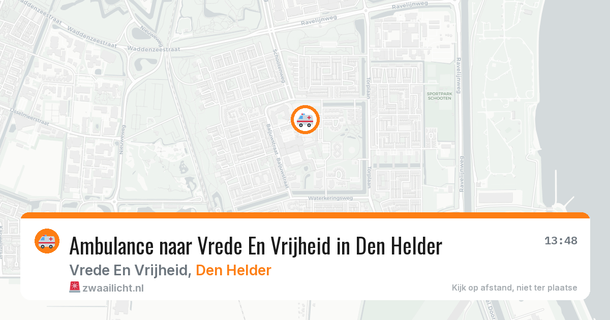 Ambulance naar Vrede En Vrijheid in Den Helder — 21 mrt 2026
