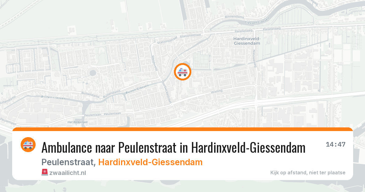 Ambulance naar Peulenstraat in Hardinxveld-Giessendam — 25 mrt 2026