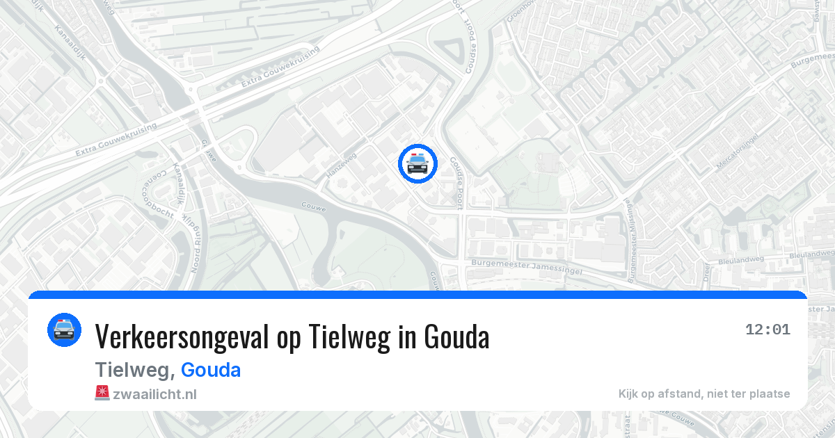 Verkeersongeval op Tielweg in Gouda — 10 aug 2026