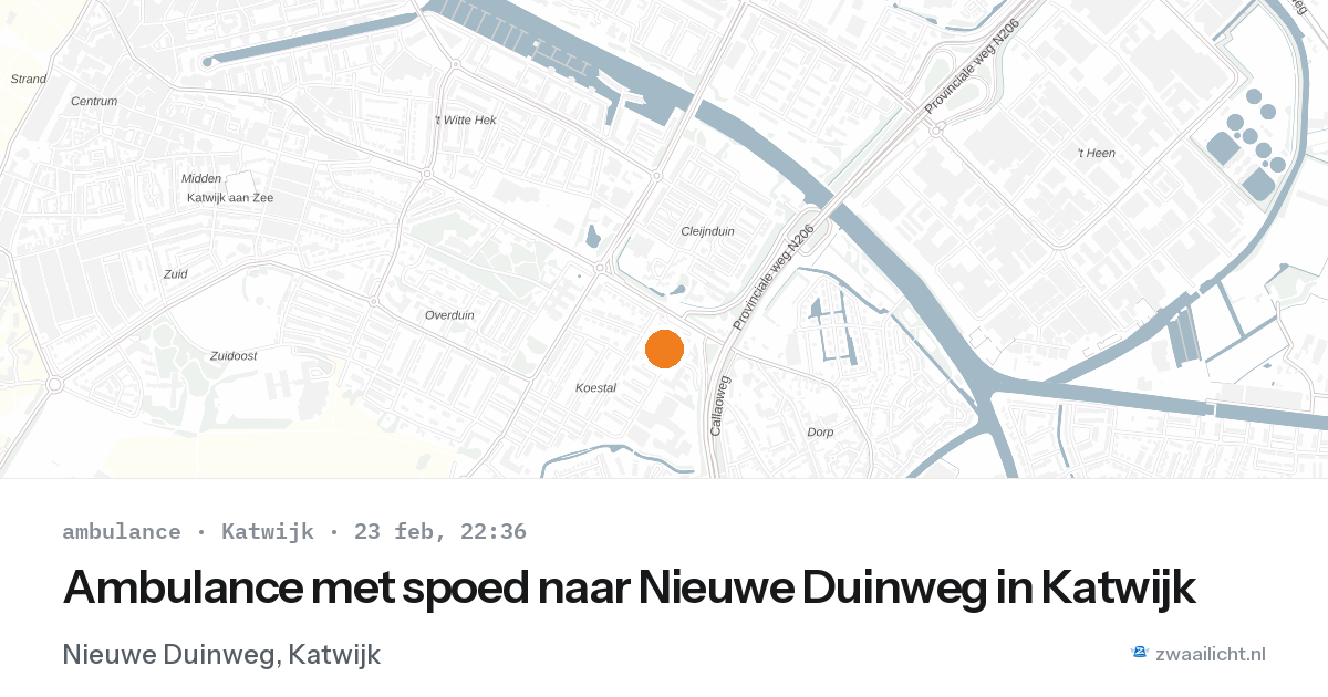 Ambulance met spoed naar Nieuwe Duinweg in Katwijk — 23 feb 2026