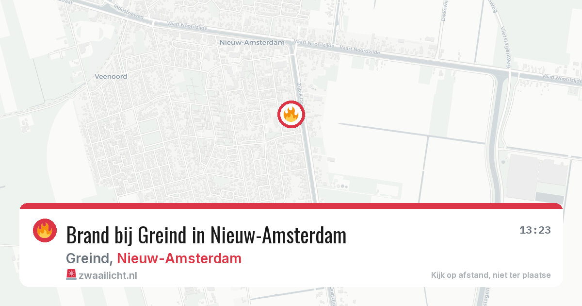 Brand bij Greind in Nieuw-Amsterdam — 13 jun 2026