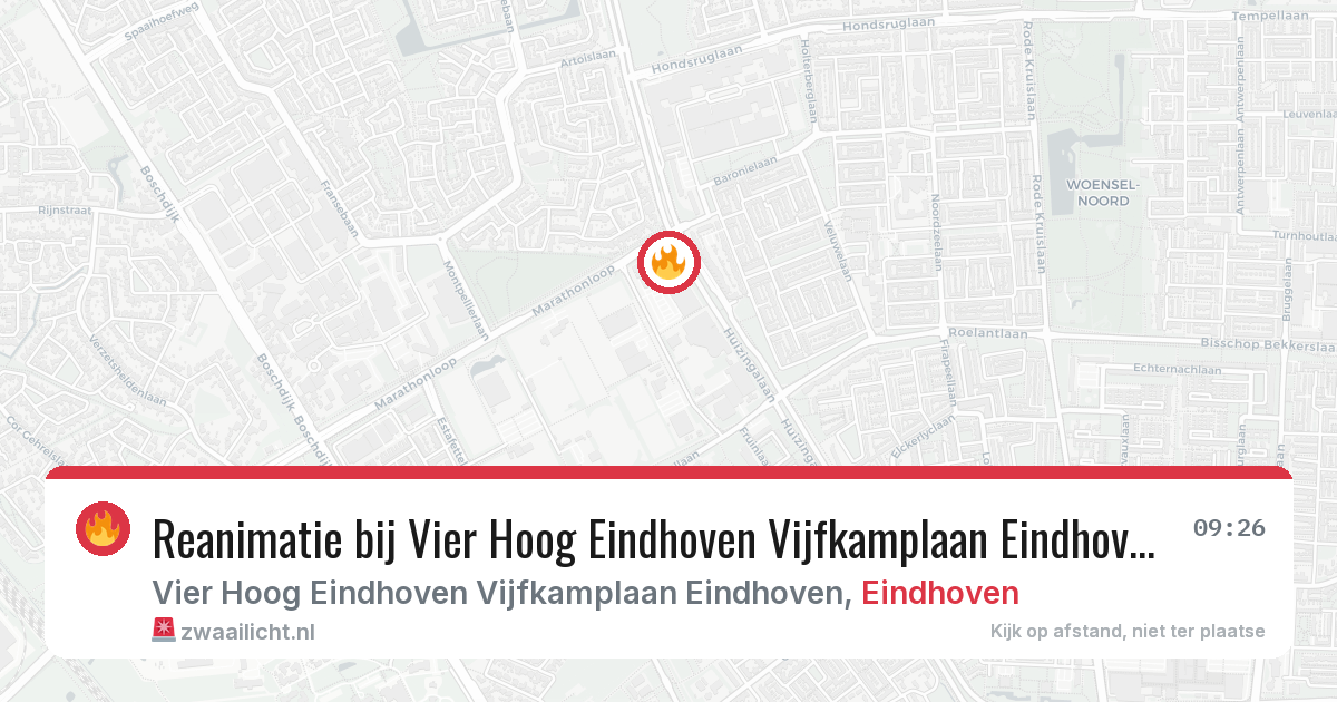 Reanimatie bij Vier Hoog Eindhoven Vijfkamplaan Eindhoven in Eindhoven — 12 aug 2026