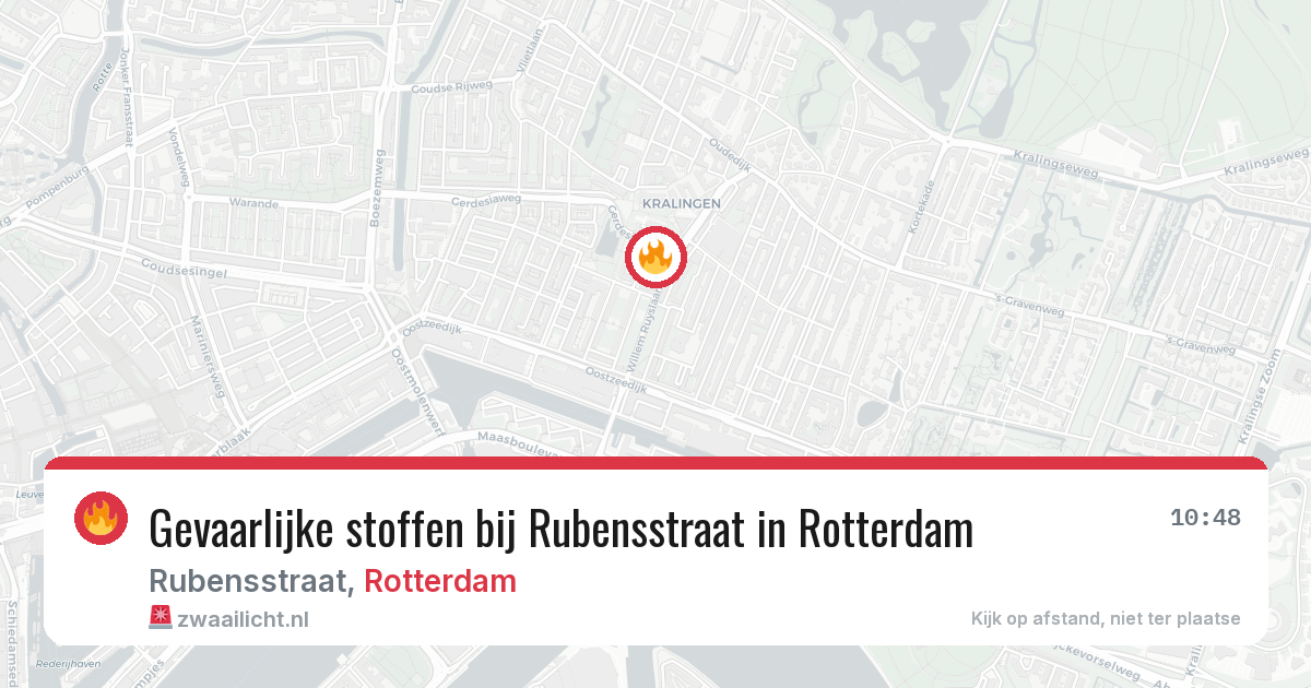 Gevaarlijke stoffen bij Rubensstraat in Rotterdam — 3 aug 2026