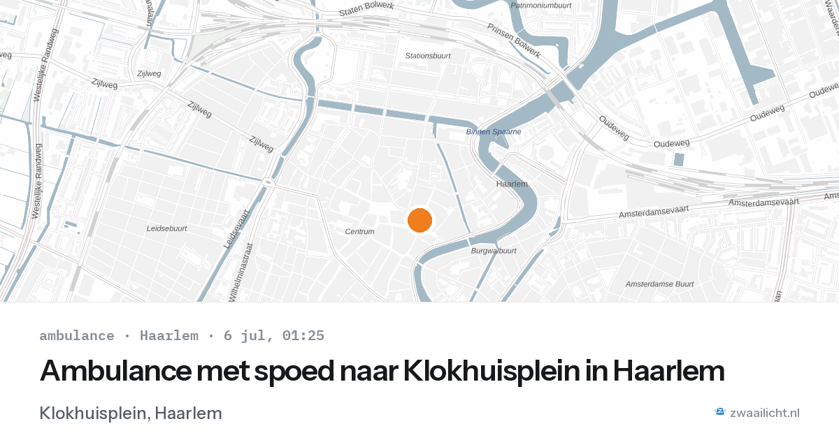 Ambulance met spoed naar Klokhuisplein in Haarlem — 30 apr 2026