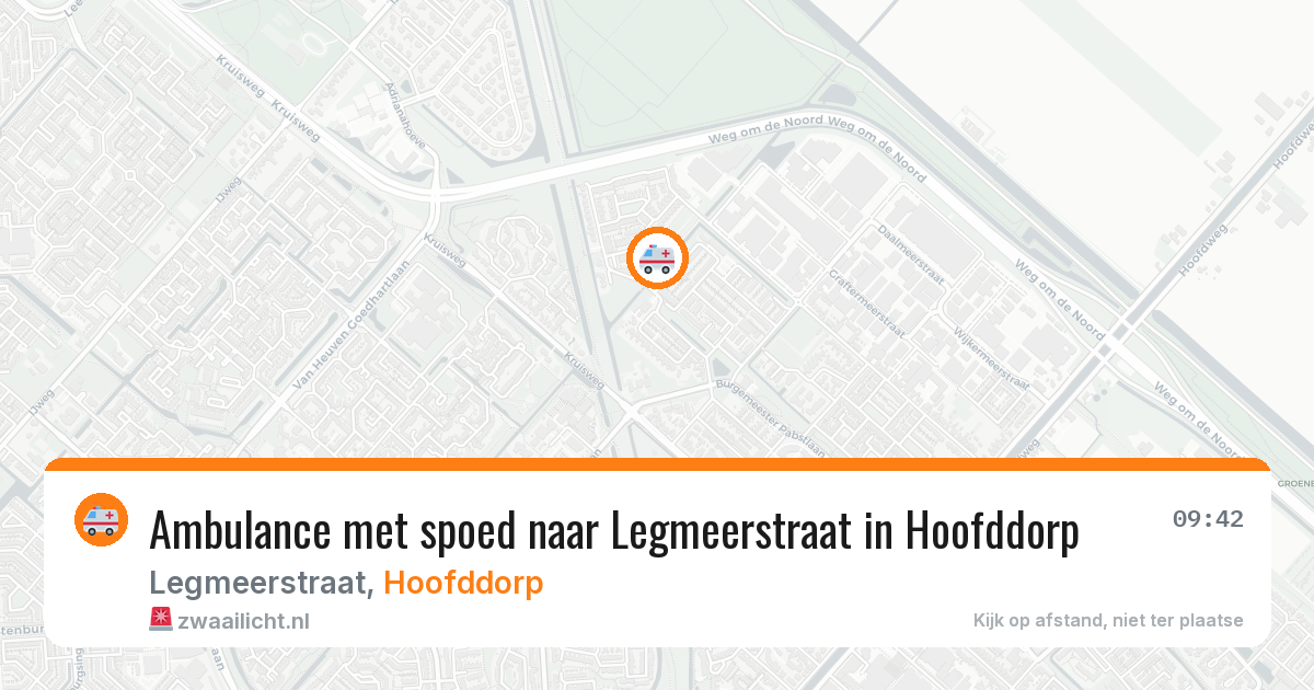 Ambulance met spoed naar Legmeerstraat in Hoofddorp — 27 mei 2026