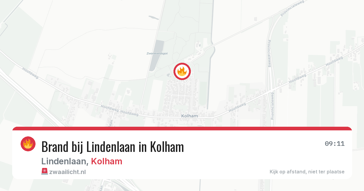 Brand bij Lindenlaan in Kolham — 19 jul 2026