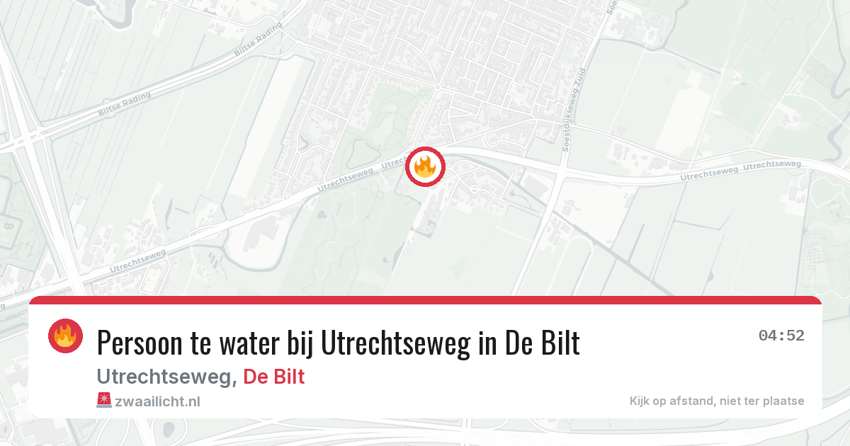 Persoon te water bij Utrechtseweg in De Bilt — 18 mei 2026