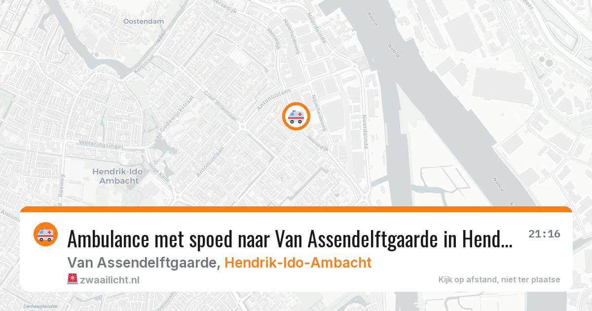Ambulance met spoed naar Van Assendelftgaarde in Hendrik-Ido-Ambacht — 18 jun 2026