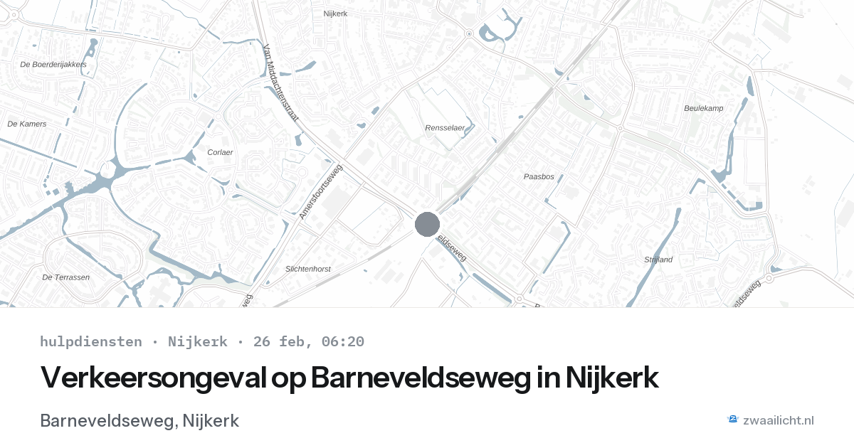 Verkeersongeval op Barneveldseweg in Nijkerk — 26 feb 2026