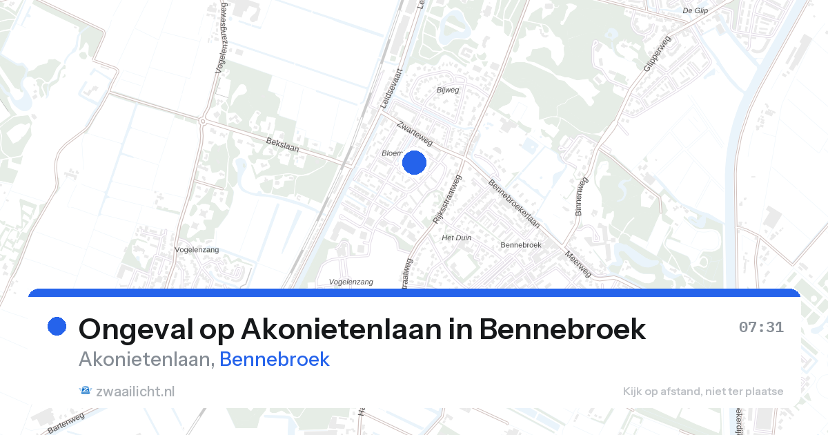 Ongeval op Akonietenlaan in Bennebroek — 26 aug 2026