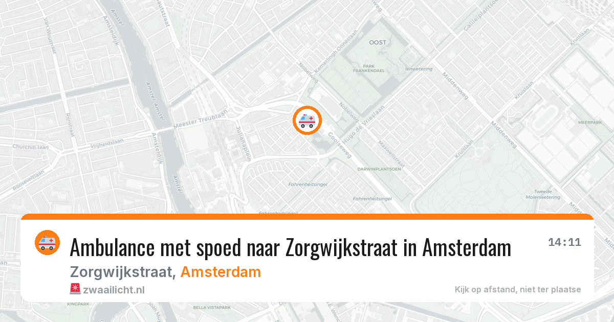 Ambulance met spoed naar Zorgwijkstraat in Amsterdam — 15 jun 2026