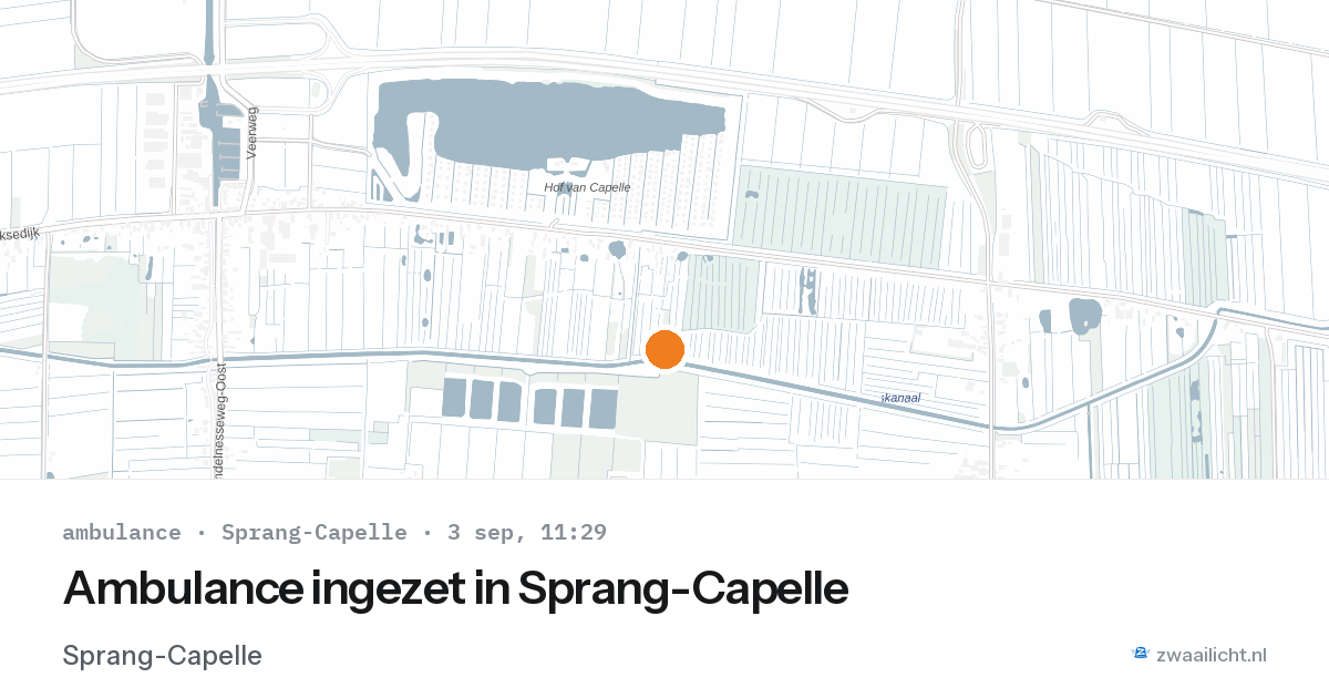 Ambulance ingezet in Sprang-Capelle — 3 sep 2026