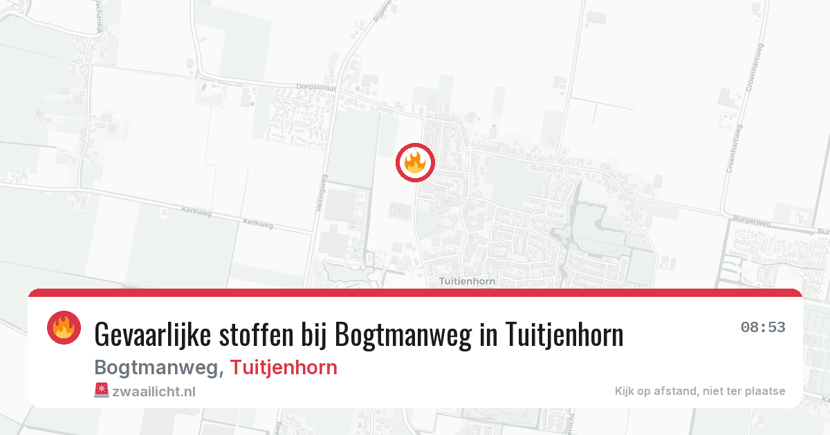 Gevaarlijke stoffen bij Bogtmanweg in Tuitjenhorn — 20 mrt 2026