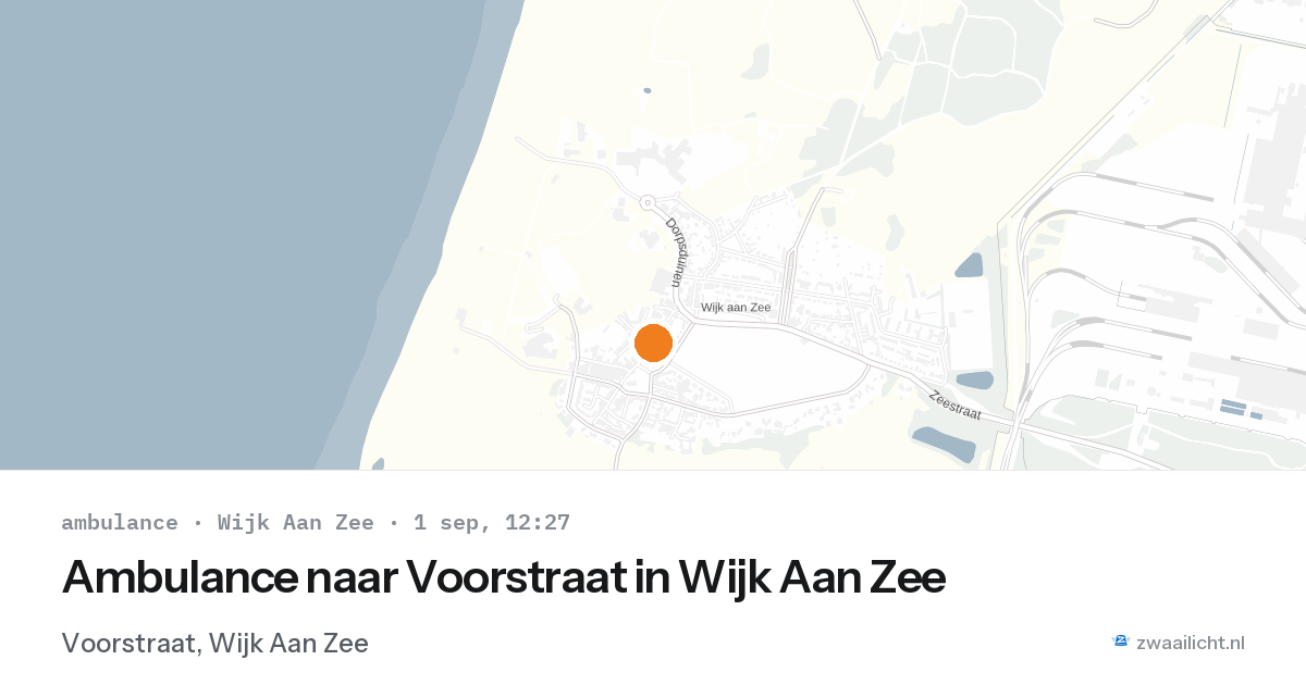 Ambulance naar Voorstraat in Wijk Aan Zee — 1 sep 2026