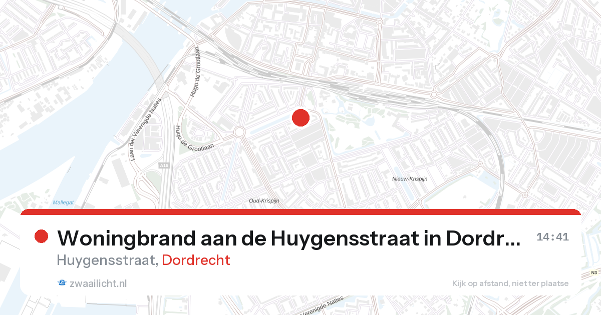 Woningbrand aan de Huygensstraat in Dordrecht — 28 aug 2026