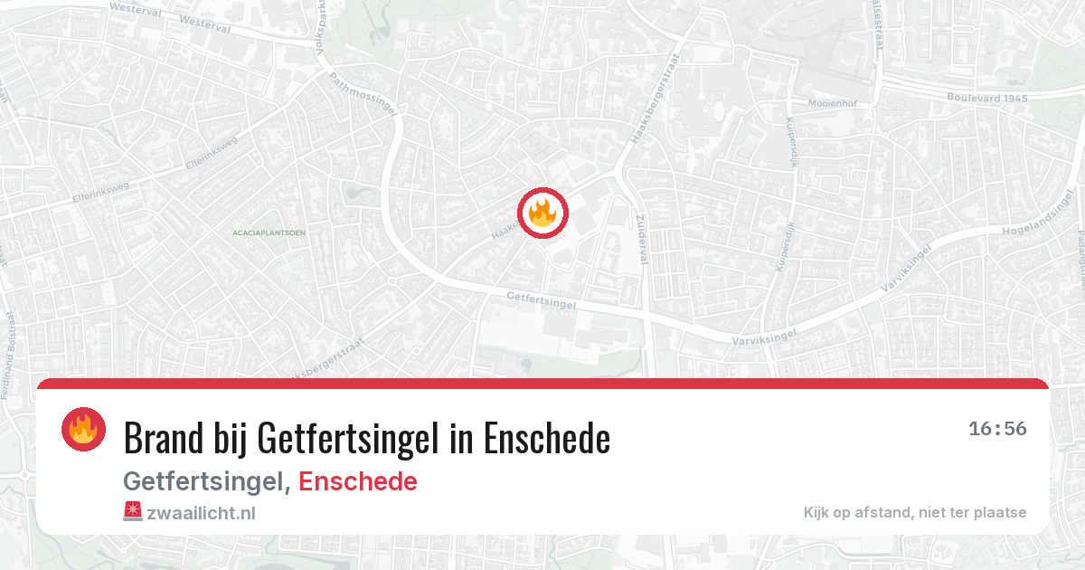 Brand bij Getfertsingel in Enschede — 14 jun 2026