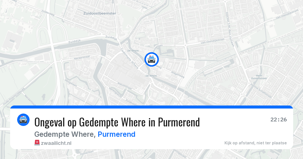 Ongeval op Gedempte Where in Purmerend — 9 mei 2026