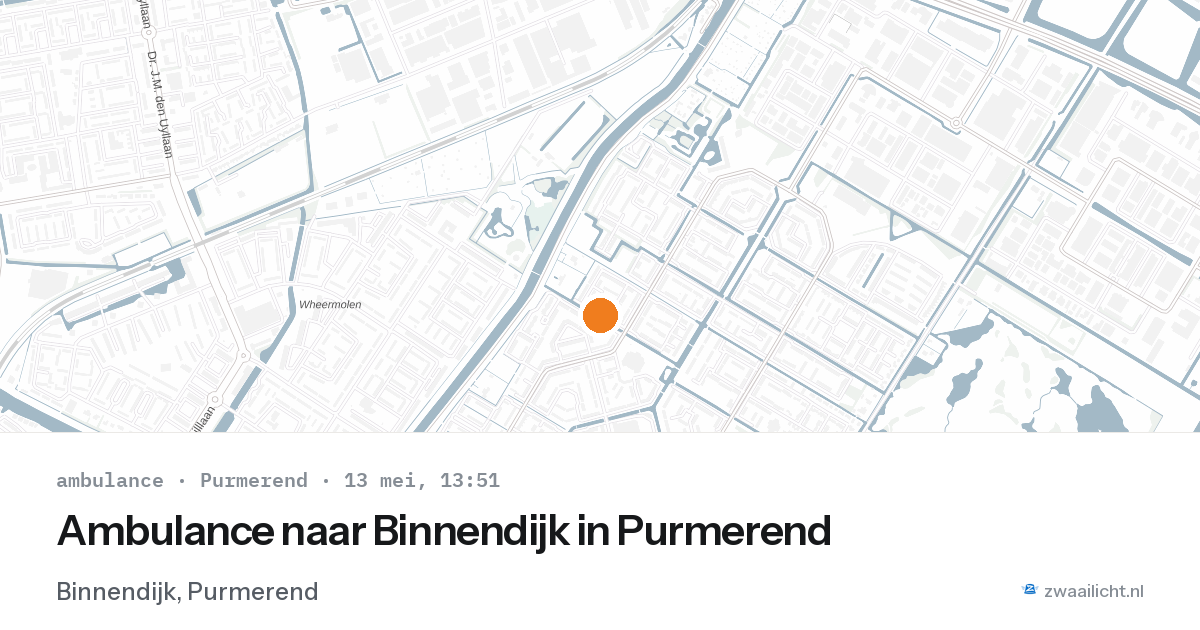 Ambulance naar Binnendijk in Purmerend — 13 mei 2026