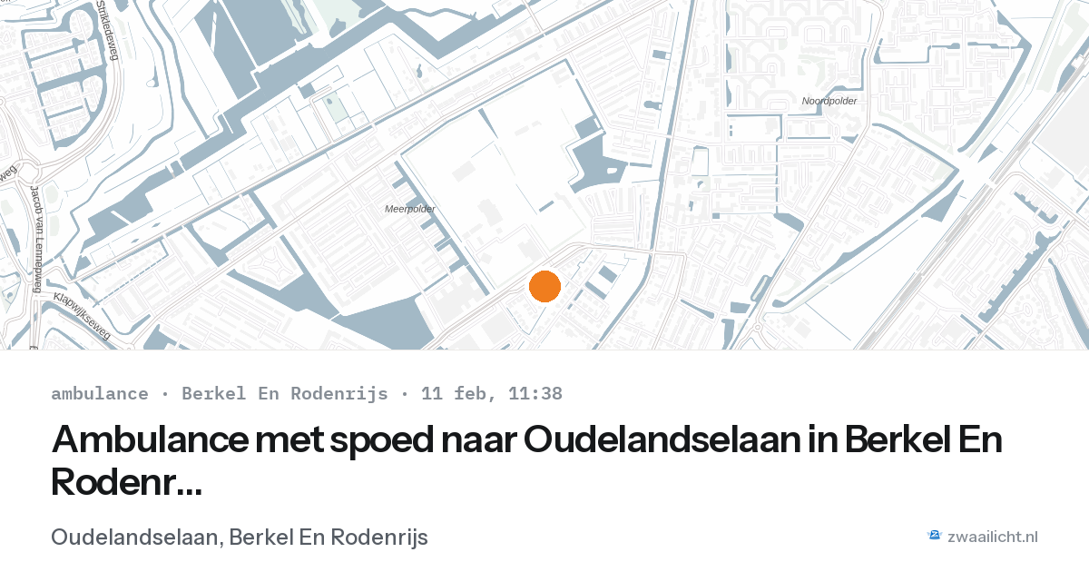 Ambulance met spoed naar Oudelandselaan in Berkel En Rodenrijs — 11 feb 2026