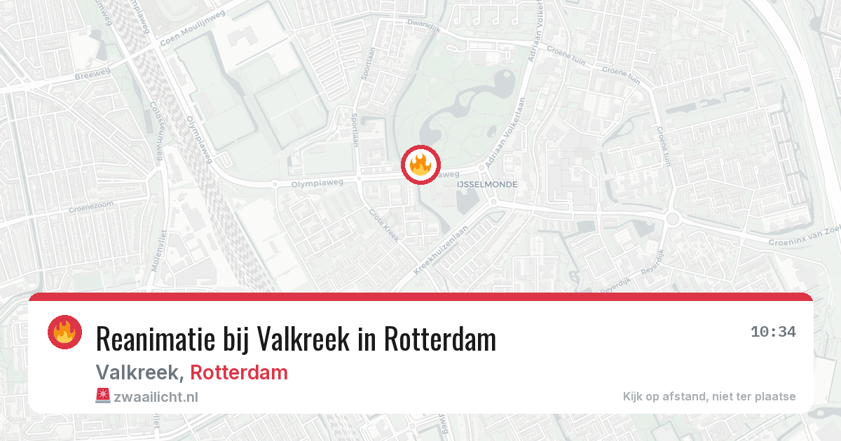 Reanimatie bij Valkreek in Rotterdam — 9 feb 2026