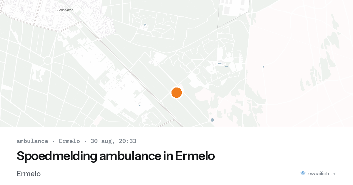 Spoedmelding ambulance in Ermelo — 30 aug 2026