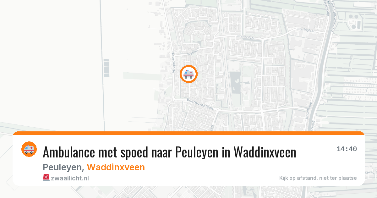 Ambulance met spoed naar Peuleyen in Waddinxveen — 2 aug 2026