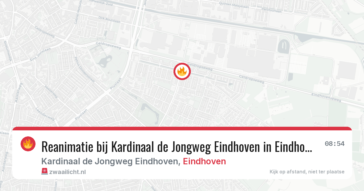 Reanimatie bij Kardinaal de Jongweg Eindhoven in Eindhoven — 23 mrt 2026