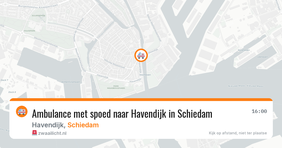 Ambulance met spoed naar Havendijk in Schiedam — 26 jun 2026