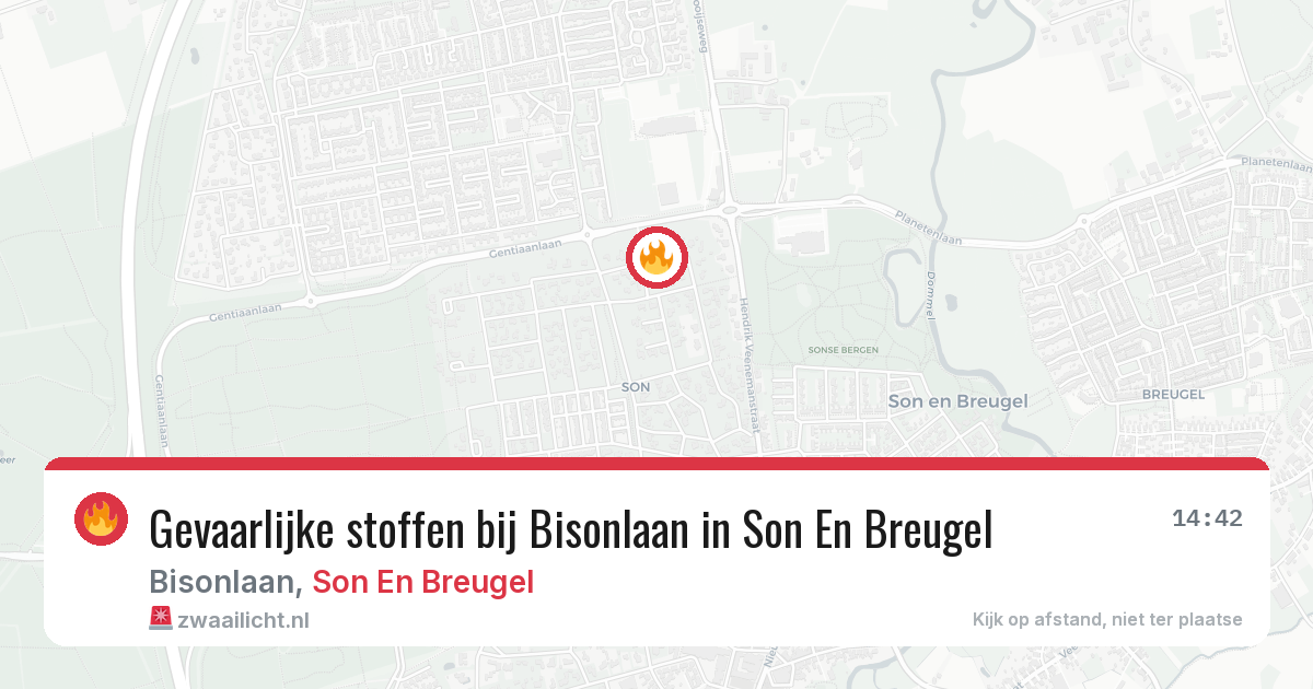 Gevaarlijke stoffen bij Bisonlaan in Son En Breugel — 2 apr 2026