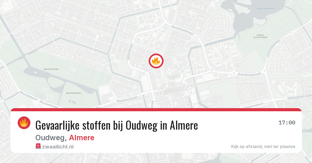 Gevaarlijke stoffen bij Oudweg in Almere — 13 aug 2026