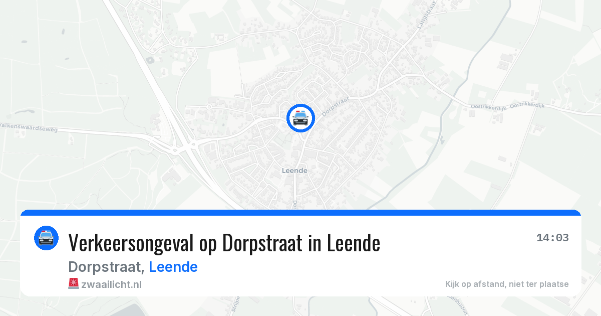 Verkeersongeval op Dorpstraat in Leende — 6 jul 2026