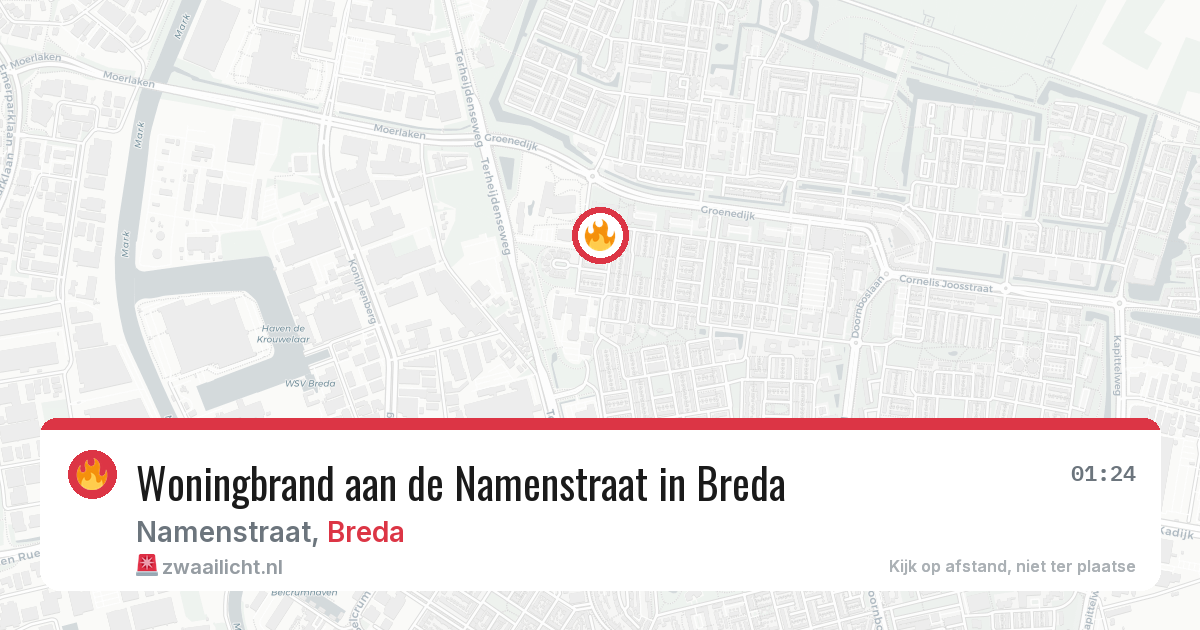 Woningbrand aan de Namenstraat in Breda — 7 aug 2026