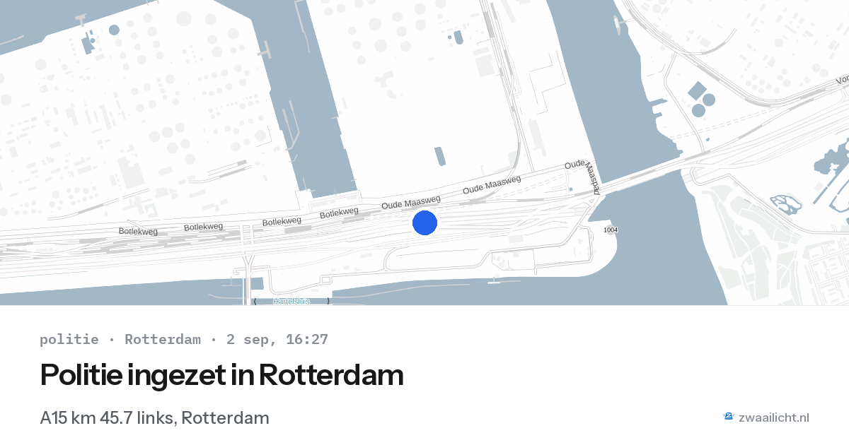 Politie ingezet in Rotterdam — 2 sep 2026 | 🚨 Zwaailicht.nl
