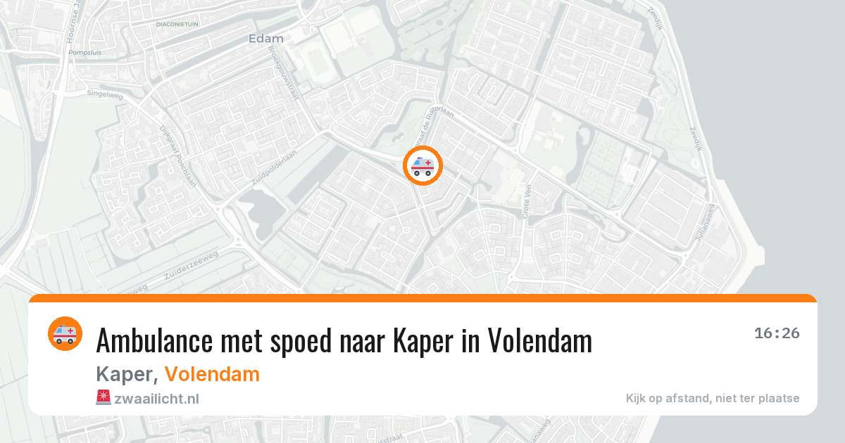 Ambulance met spoed naar Kaper in Volendam — 8 aug 2026