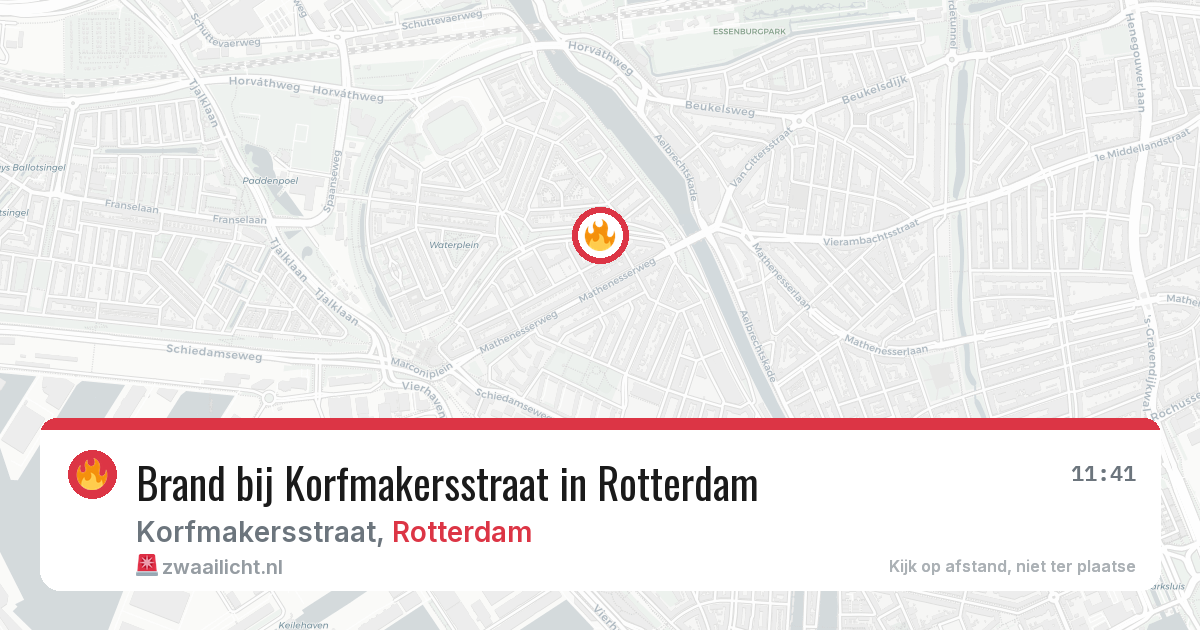 Brand bij Korfmakersstraat in Rotterdam — 12 jun 2026