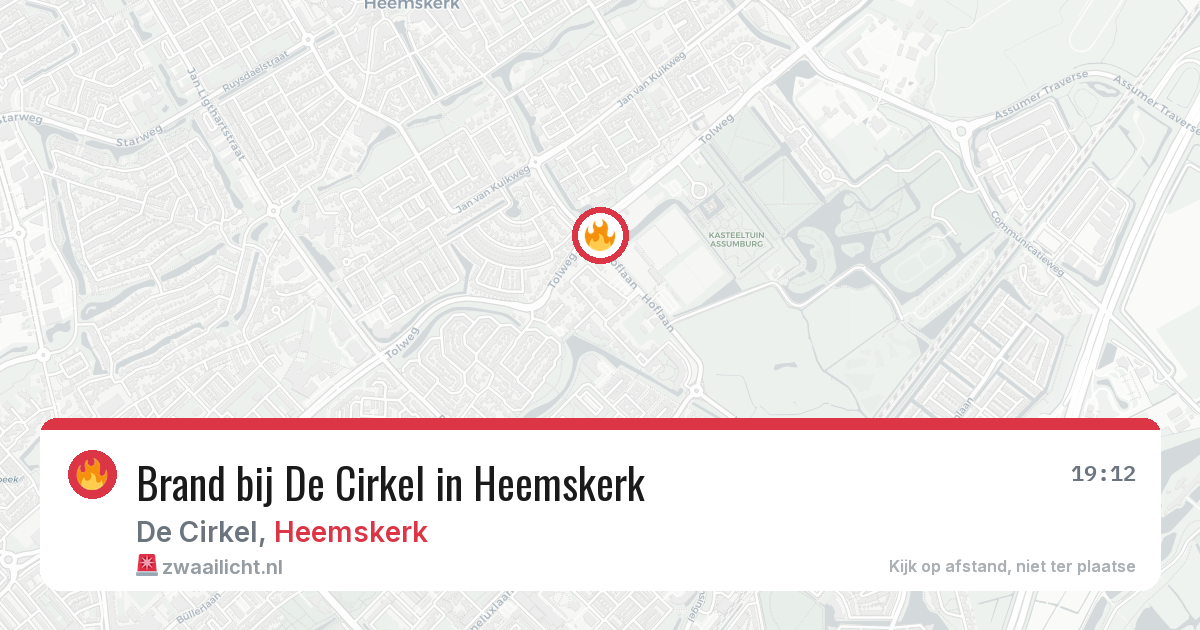 Brand bij De Cirkel in Heemskerk — 26 jun 2026
