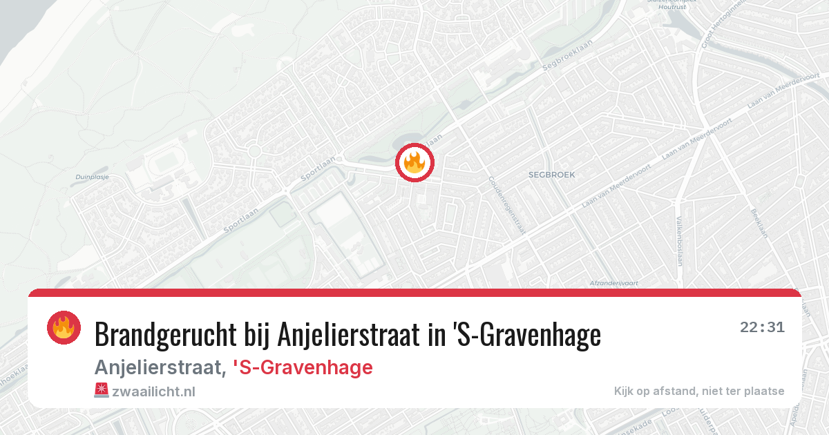 Brandgerucht bij Anjelierstraat in 'S-Gravenhage — 24 jun 2026